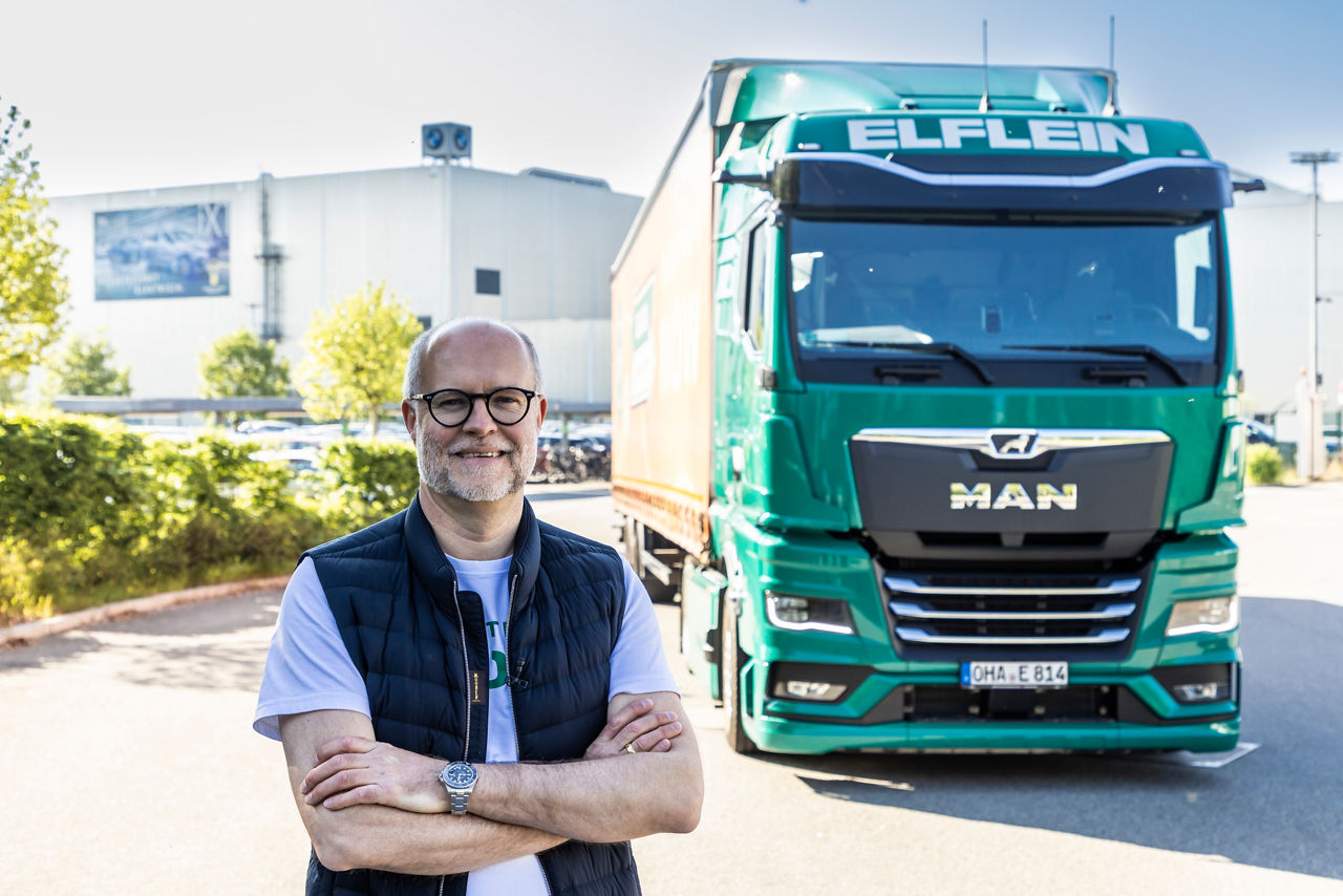 MAN eTGX, Sped.Elflein , Reichweitenfahrt zum Kunden BMW, von Regensburg nach Leipzig