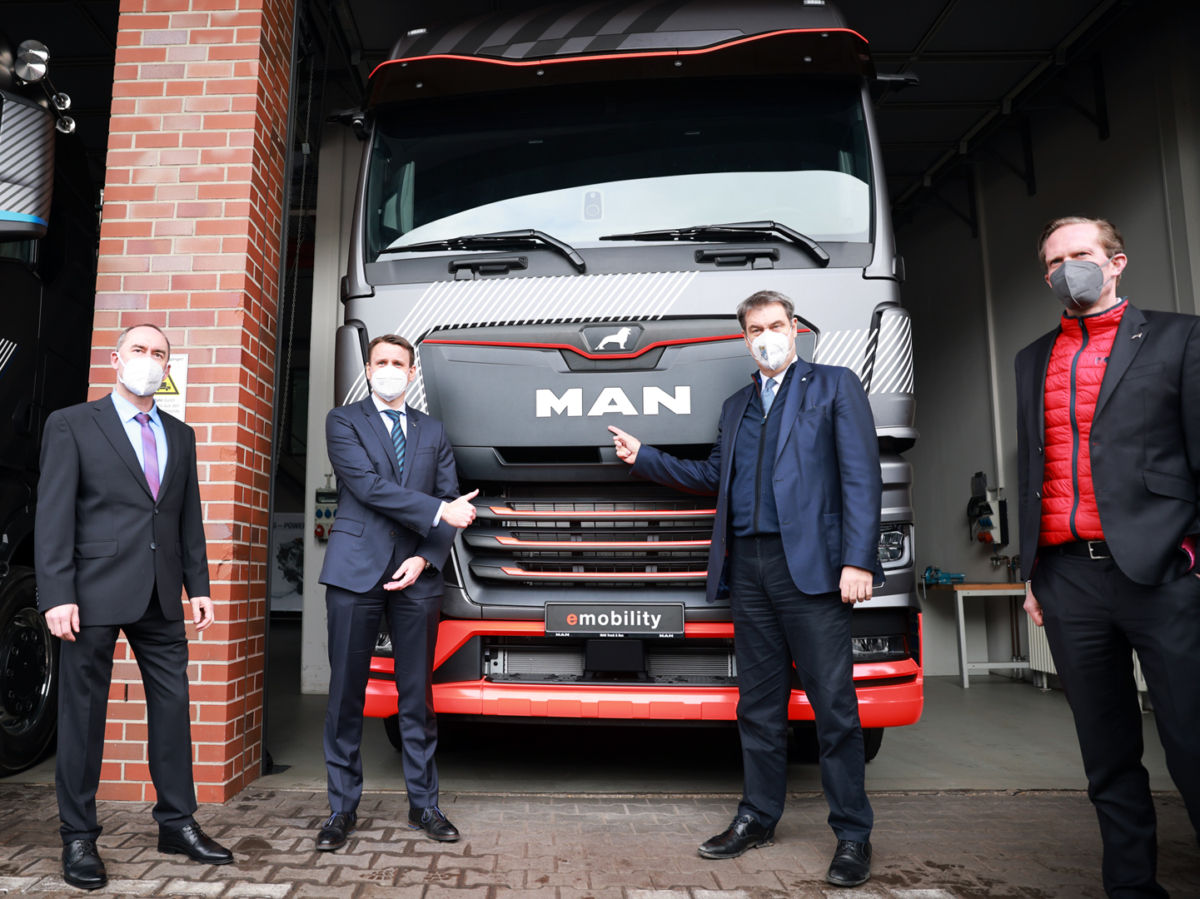 MAN Bayernflotte am 17.02.2022 im Werk Nürnberg.eTruck, eMobility