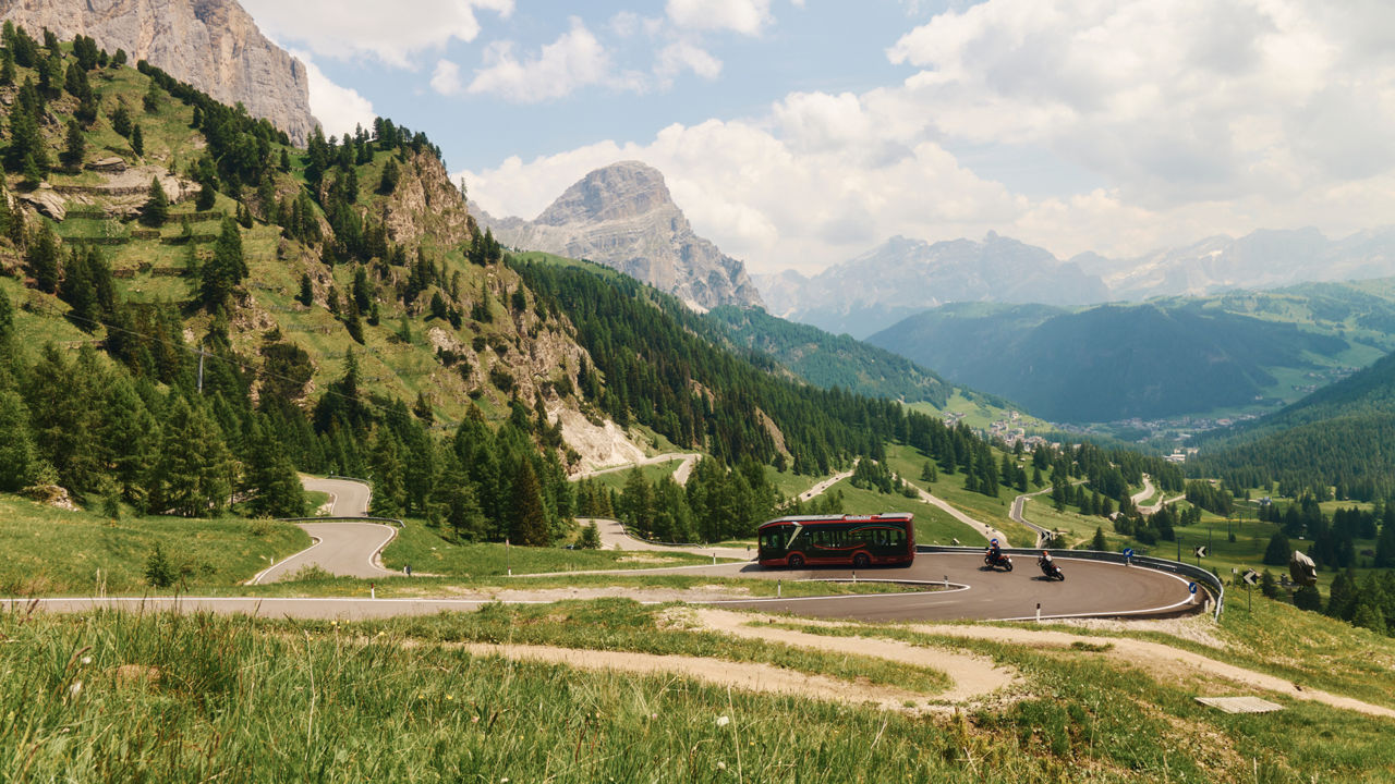 MAN Lion's City 10 E drives in the mountains