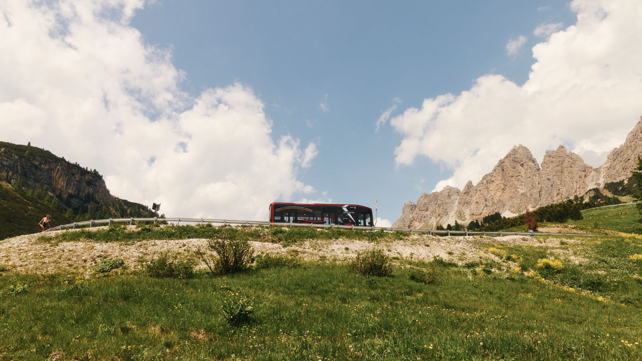 The Lion's City 10 E drives past a meadow