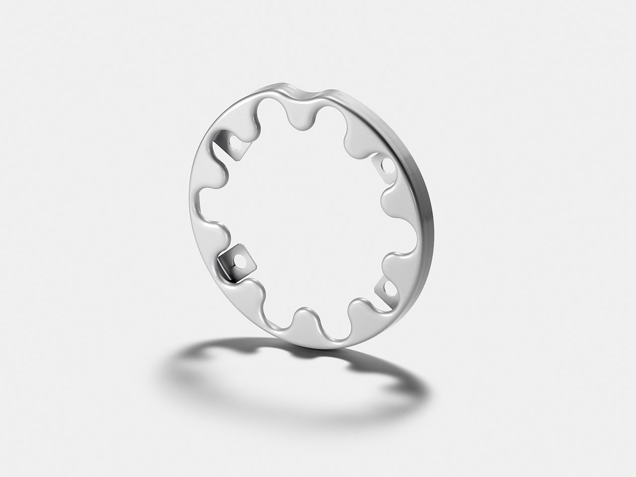 Radzierring aus Stahl, lackiert in weißaluminium