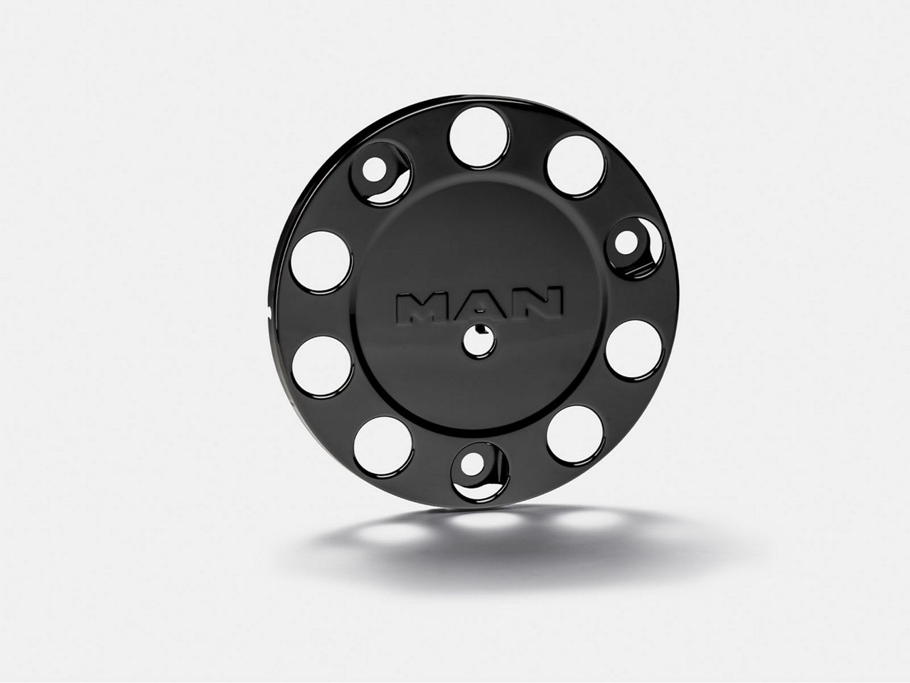 Radzierblende aus Stahl, lackiert in tiefschwarz