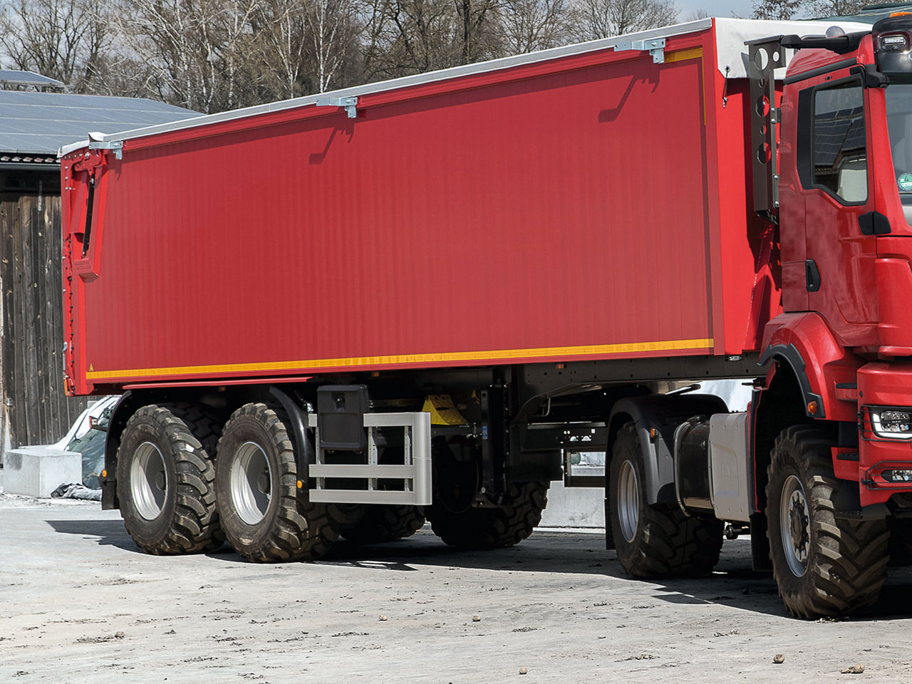 Reflective tape on a trailer