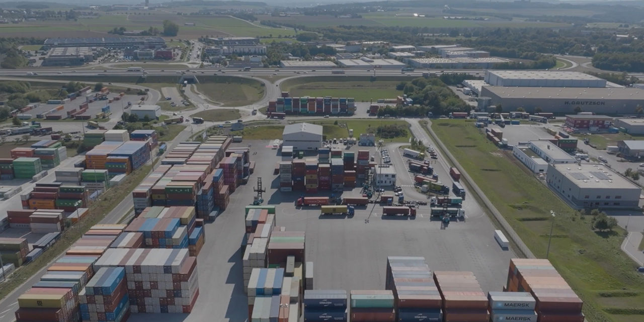 View of the container terminal from above