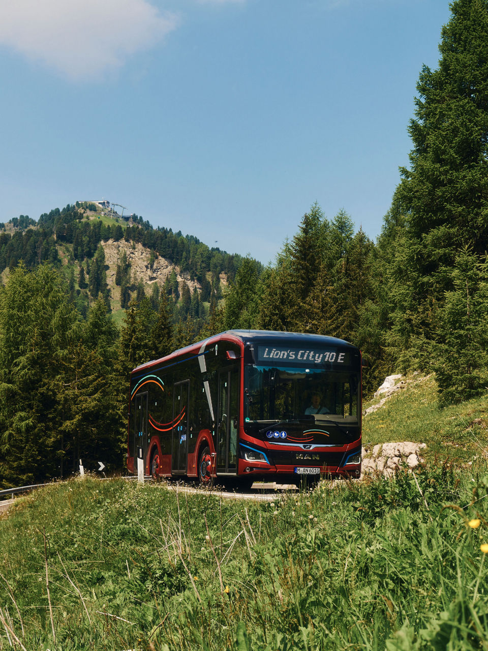 Lots of parked electric buses from MAN