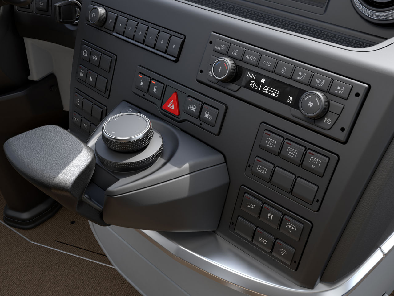 Close-up of the control button.
