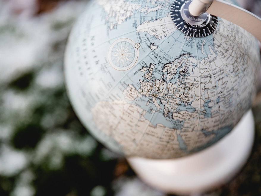 Nahaufnahme eines Globus