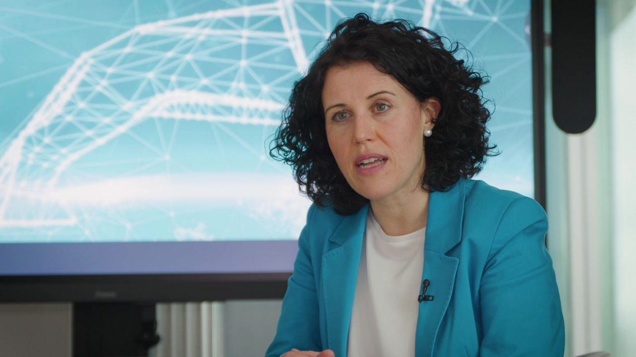 A woman during an interview.