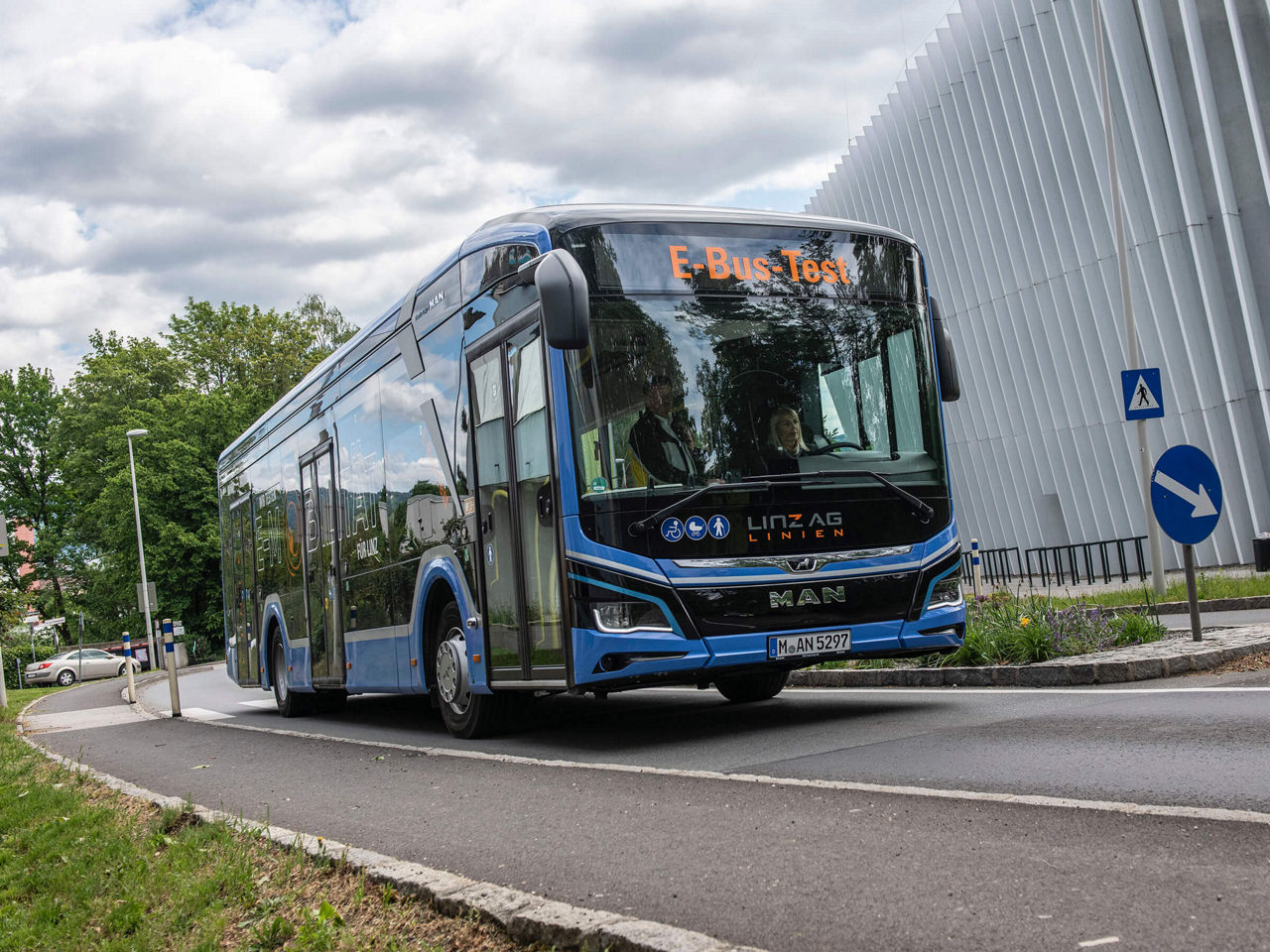 man lion's city e, elektrisk buss, man elektrisk buss, elektrobuss, østerrike, linz, testkjøring, stigninger, helninger, energigjenvinning