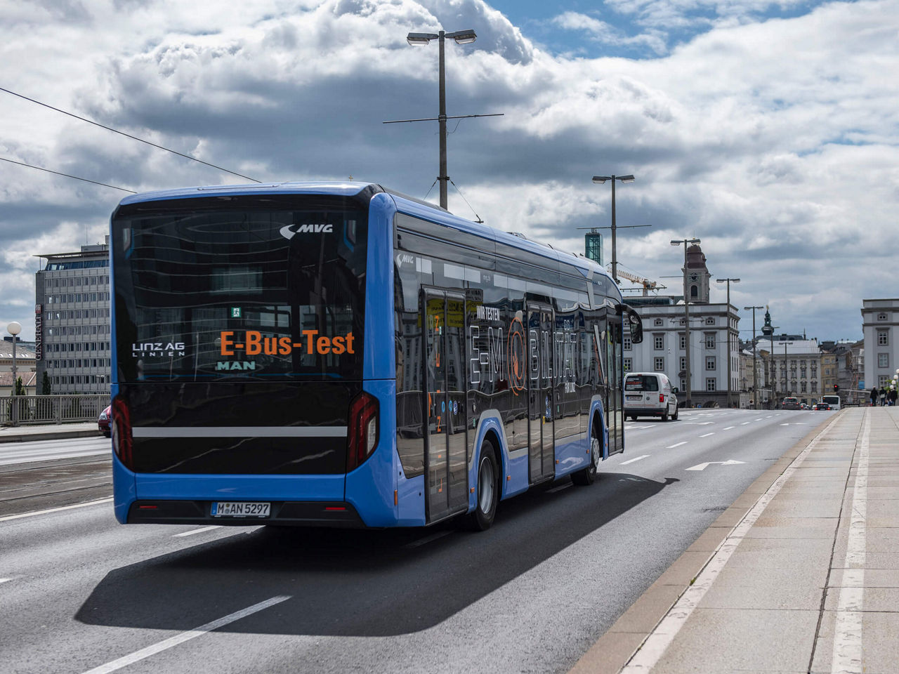 man lion's city e, elektrisk buss, man elektrisk buss, elektrobuss, østerrike, testkjøring, linz
