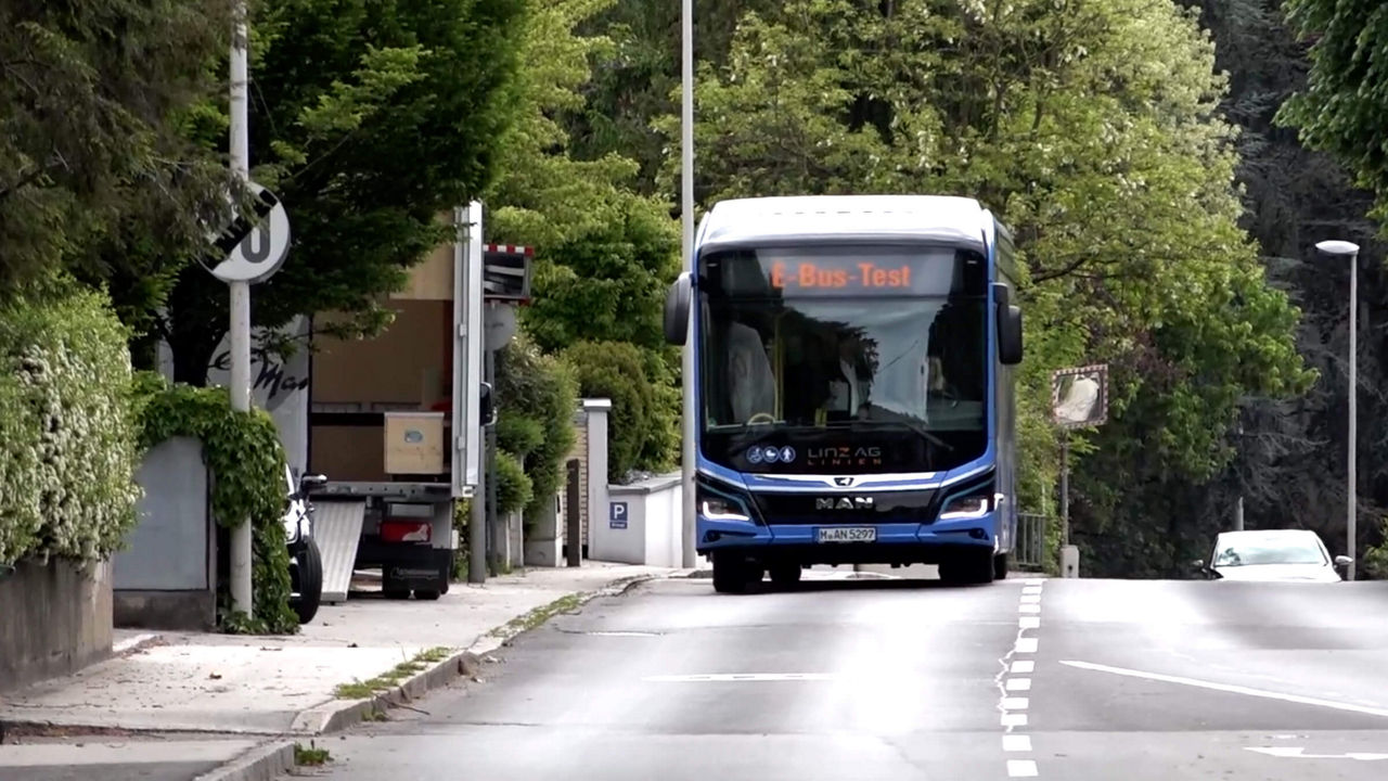 MAN Lion's City E elektrisk buss på Roadshow i Linz
