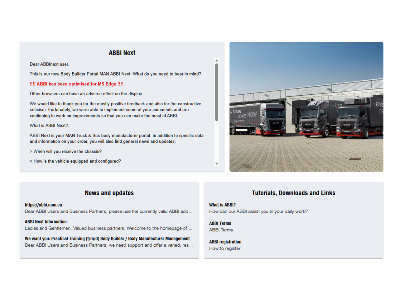 Insight into the ABBI Next portal