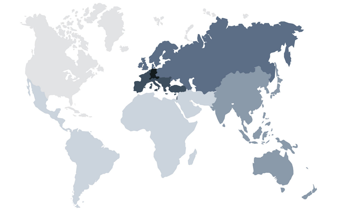 World map bus chassis contacts