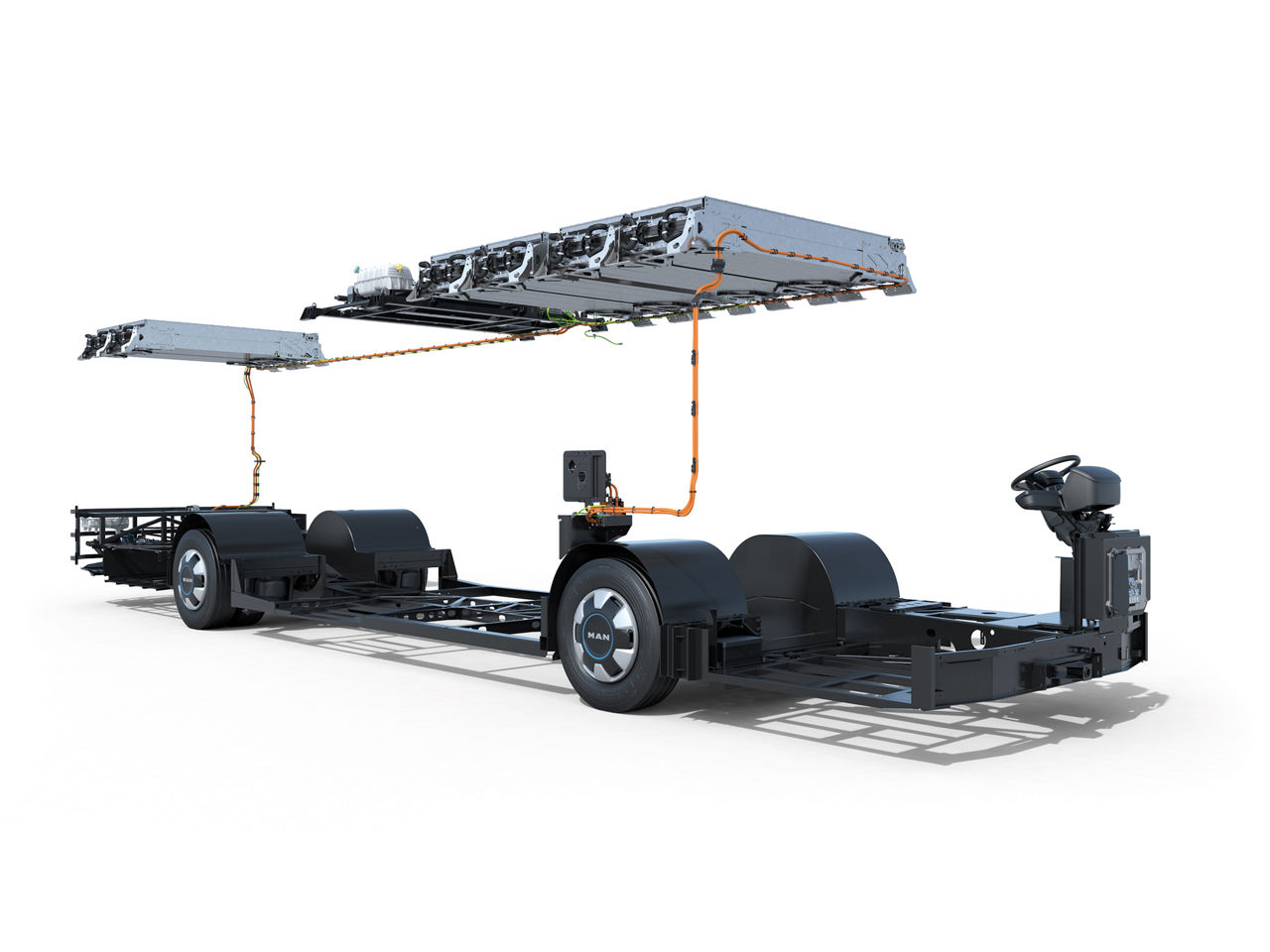 Low-floor BEV chassis
