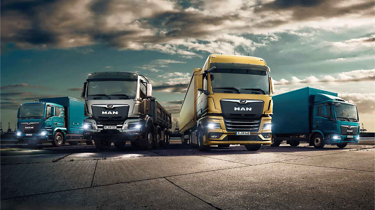 MAN video featuring trucks and vans