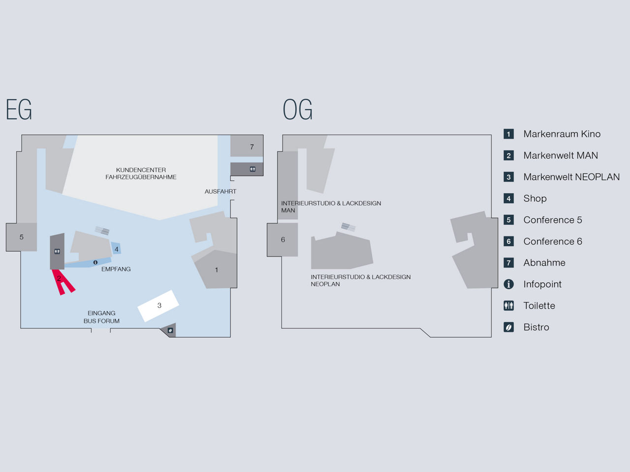 Gebäudeplan MAN Bus Forum München