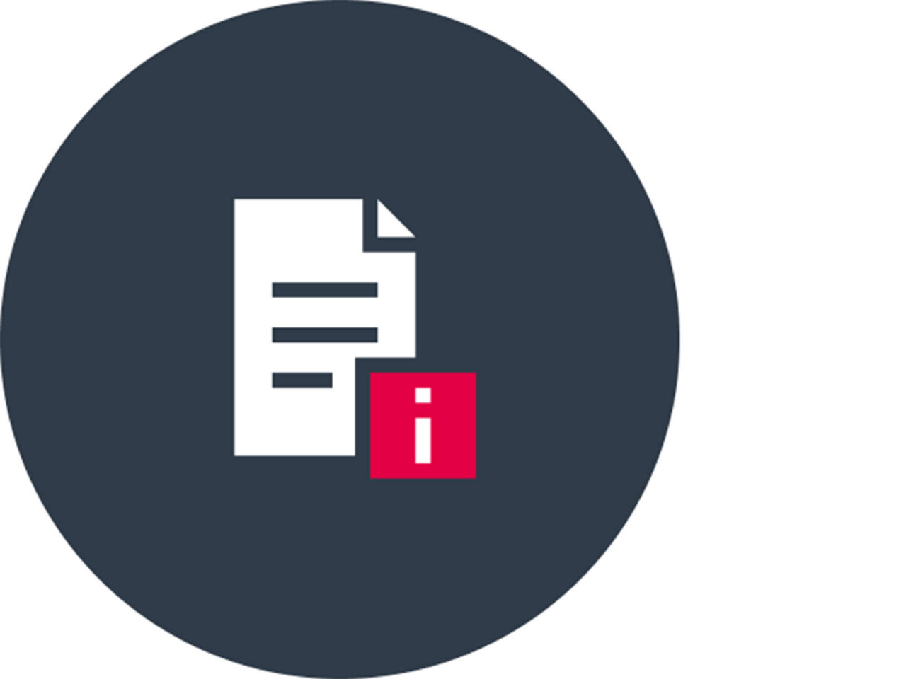 Icon of a sheet of paper with the letter i