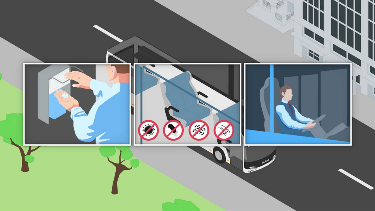 Infection protection measures in MAN buses