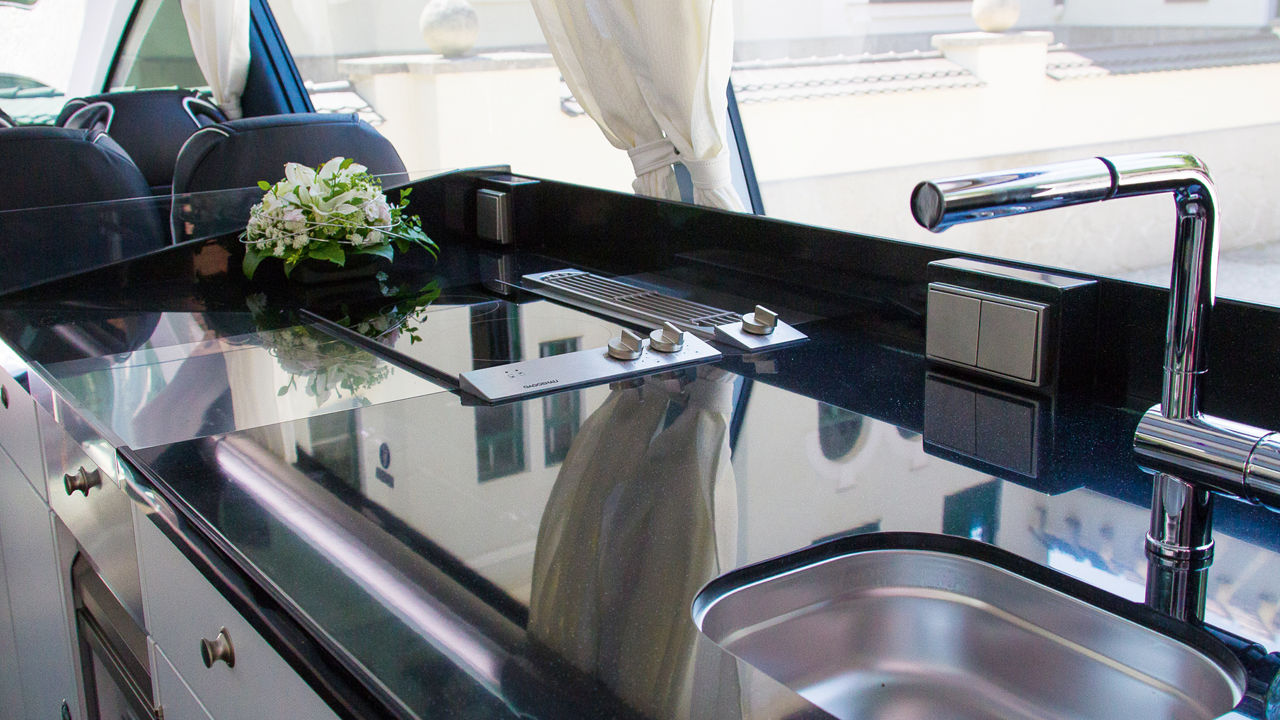 The stylish galley is perfectly equipped