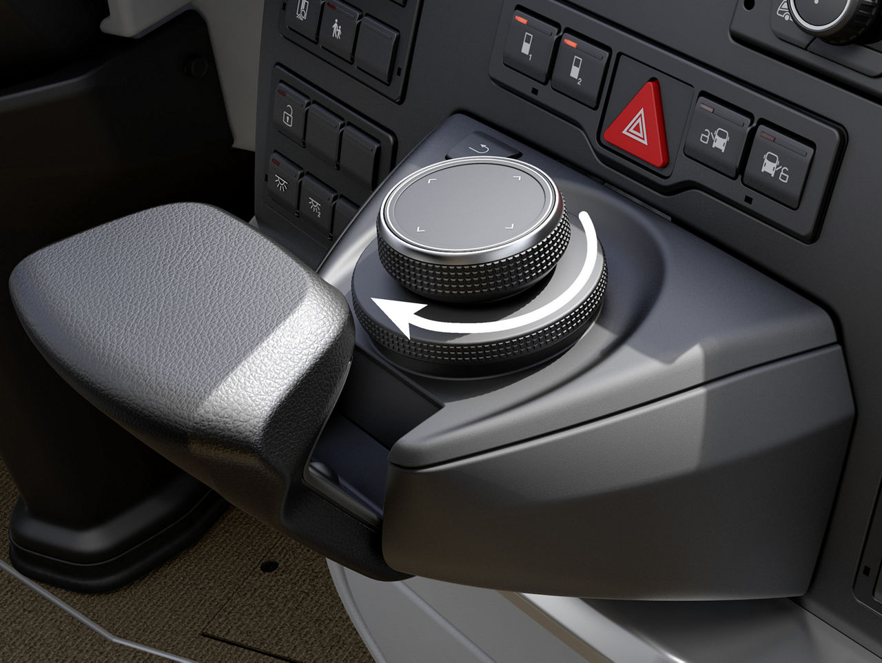 Drehrings des MAN SmartSelect zum Bedienen des Multimediasystems