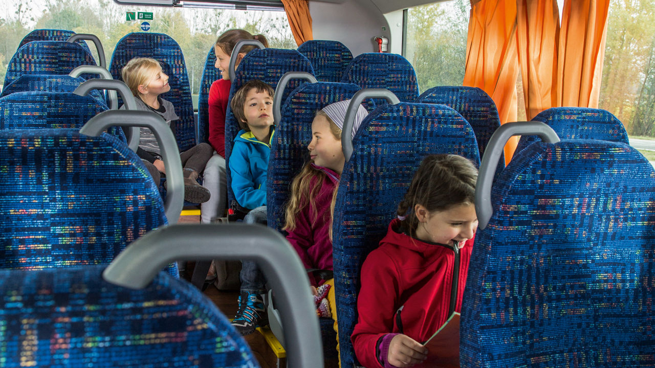 View of the driver’s seat in the MAN Lion’s Intercity