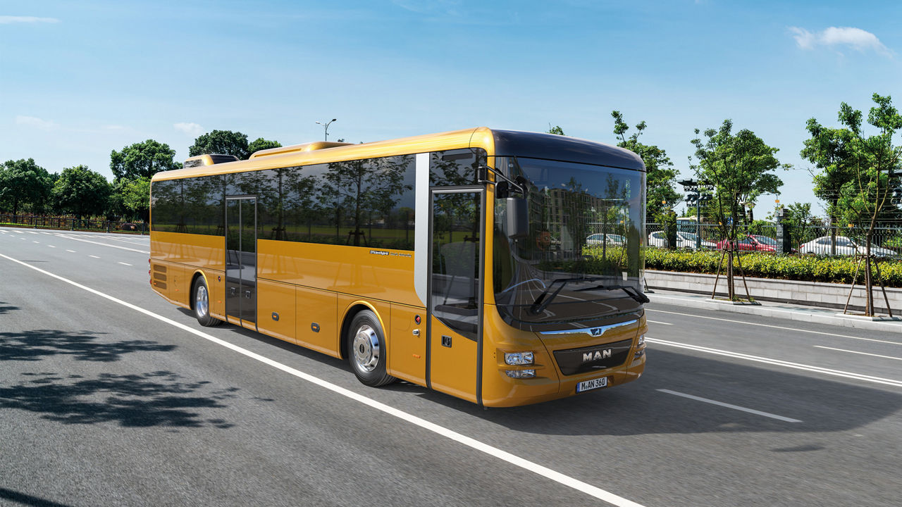 The MAN Lion’s Intercity on the road in urban and rural areas