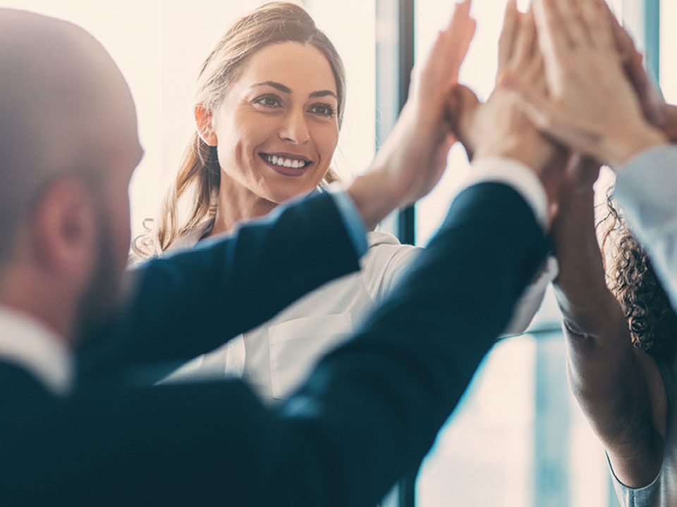 people giving each other a high five