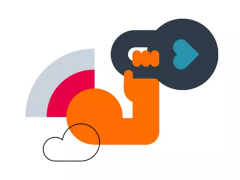 Illustration with an arm holding a lock