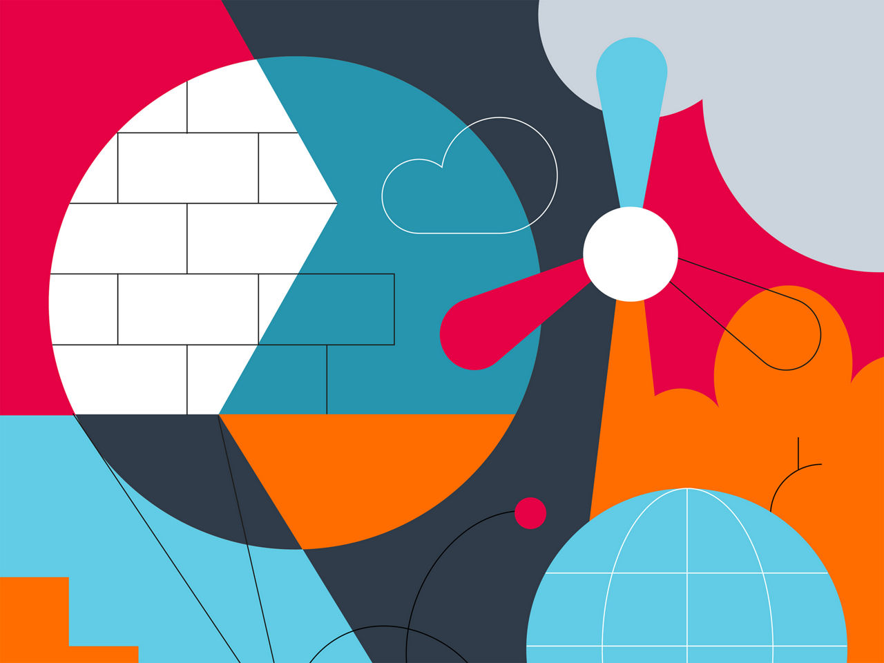 Illustration with hot air balloons