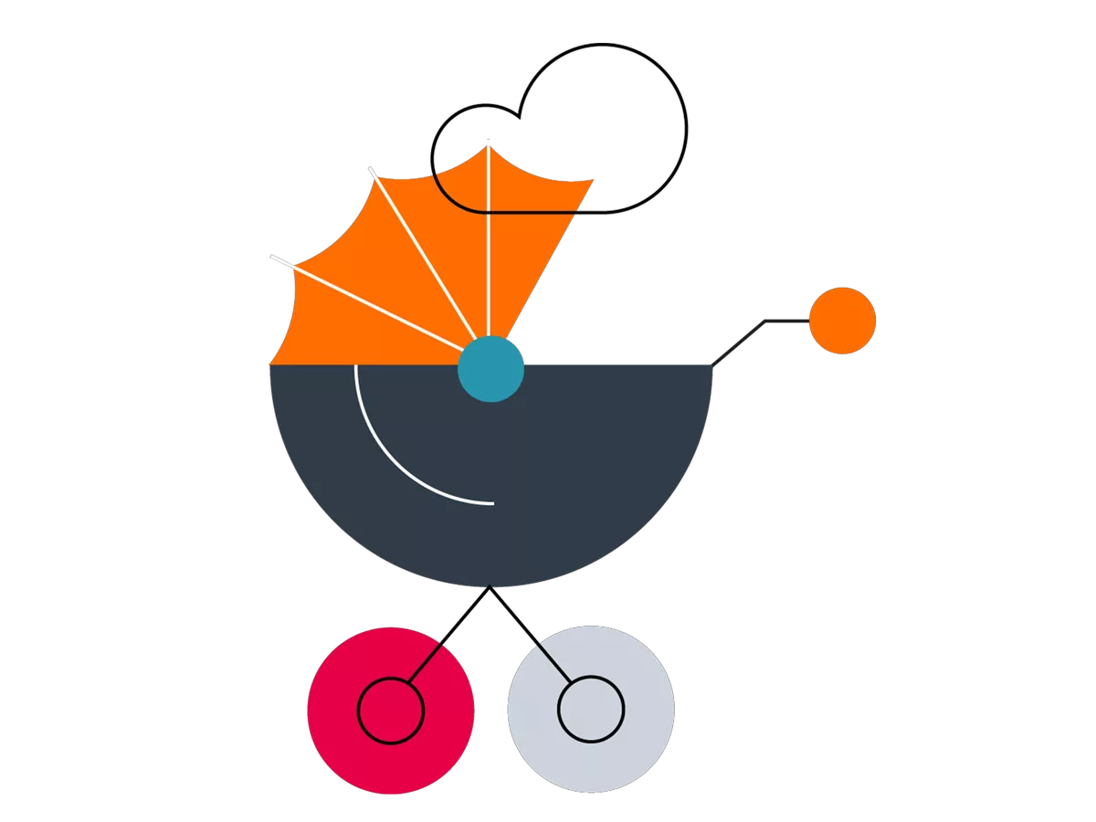 Illustration with a stroller