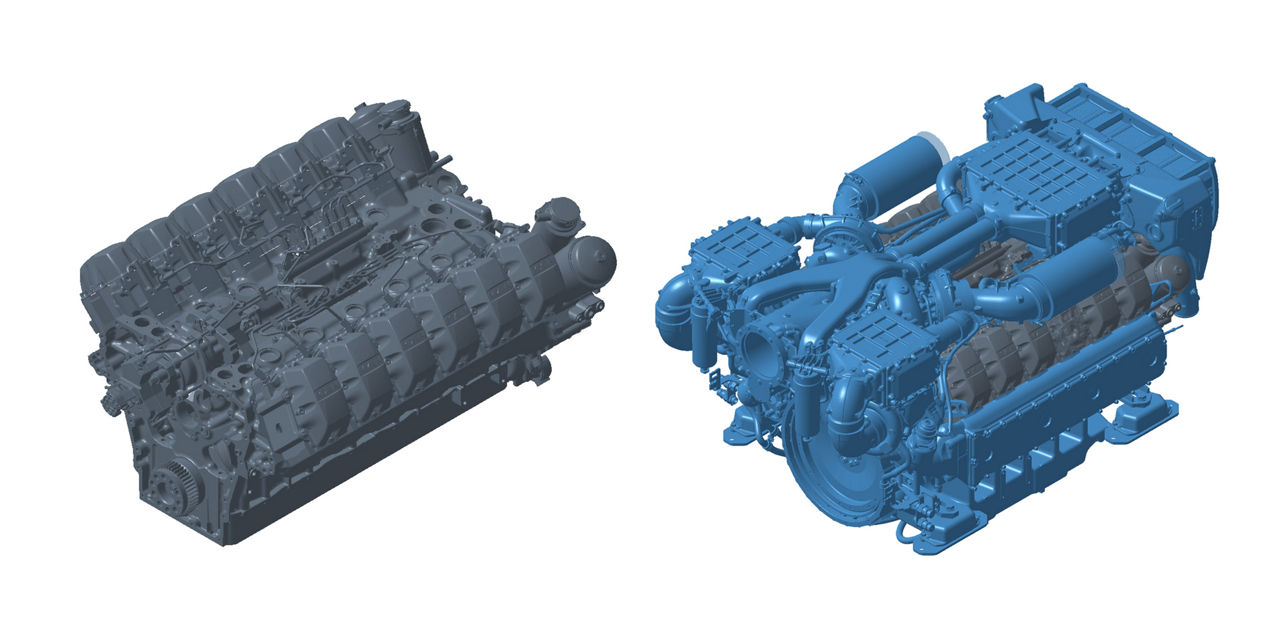 Marine engine with body 