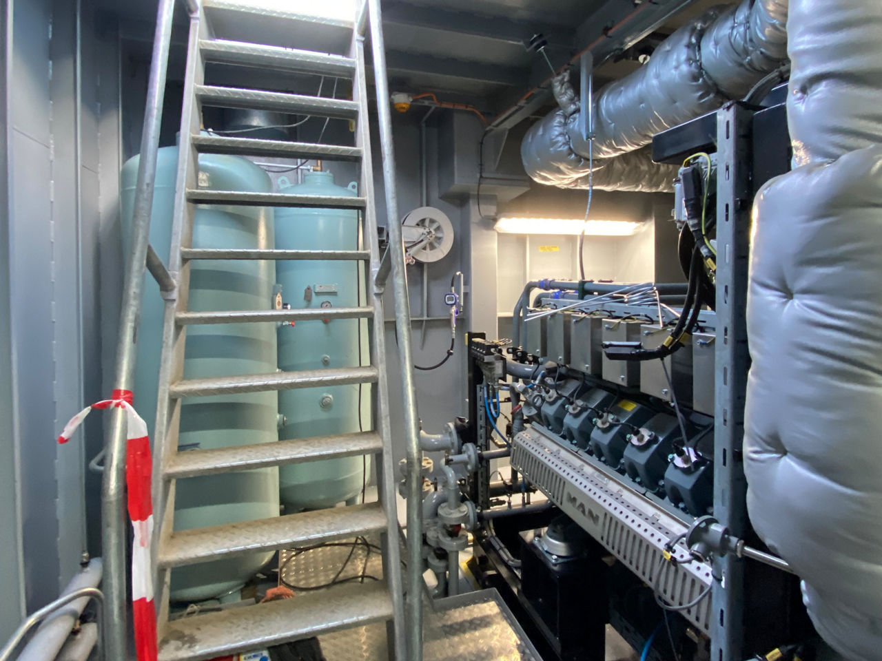 View into the engine compartment of the Parsifal tanker