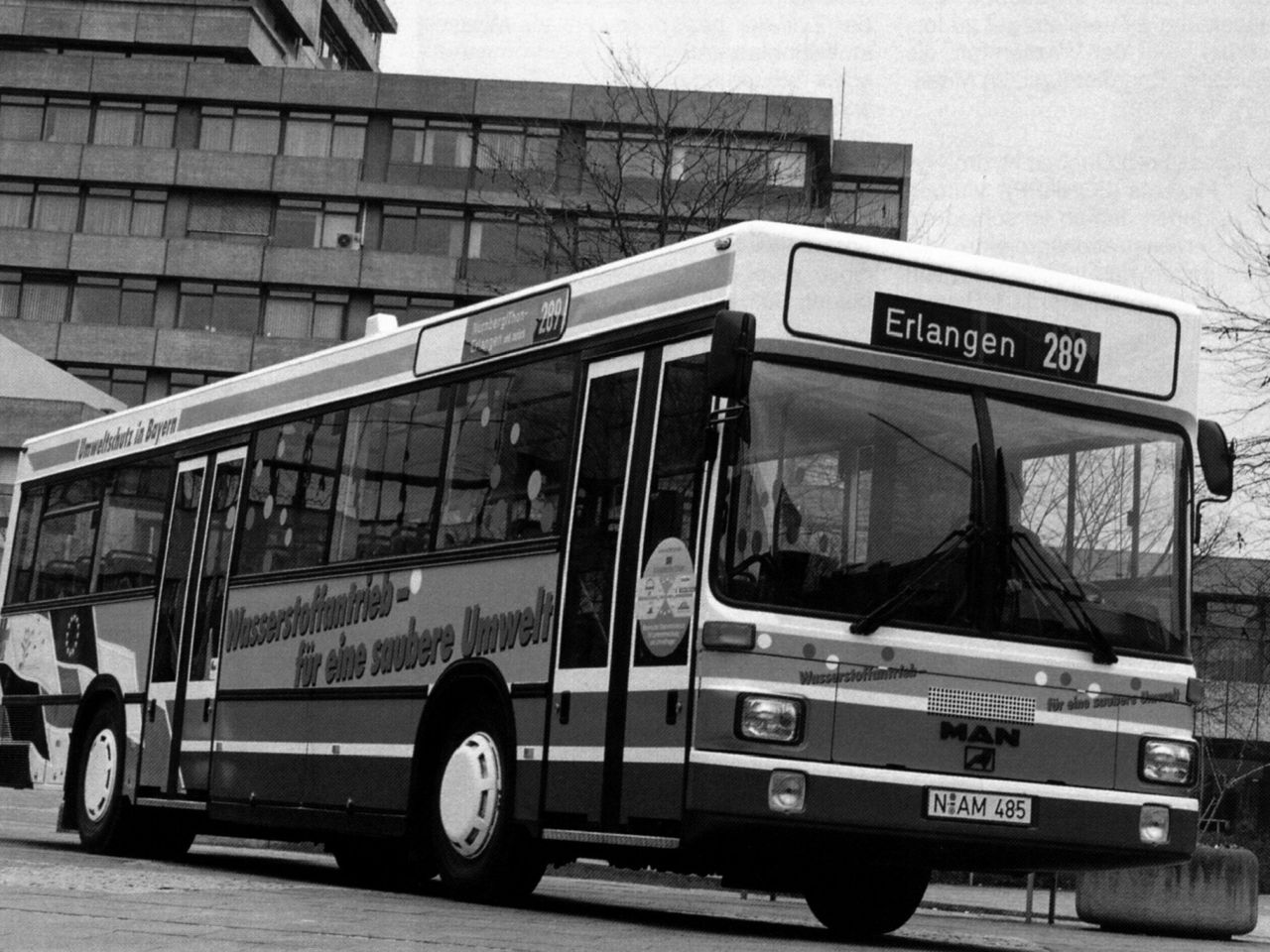 Erster Bus mit Wasserstoffantrieb von MAN im Jahr 1996