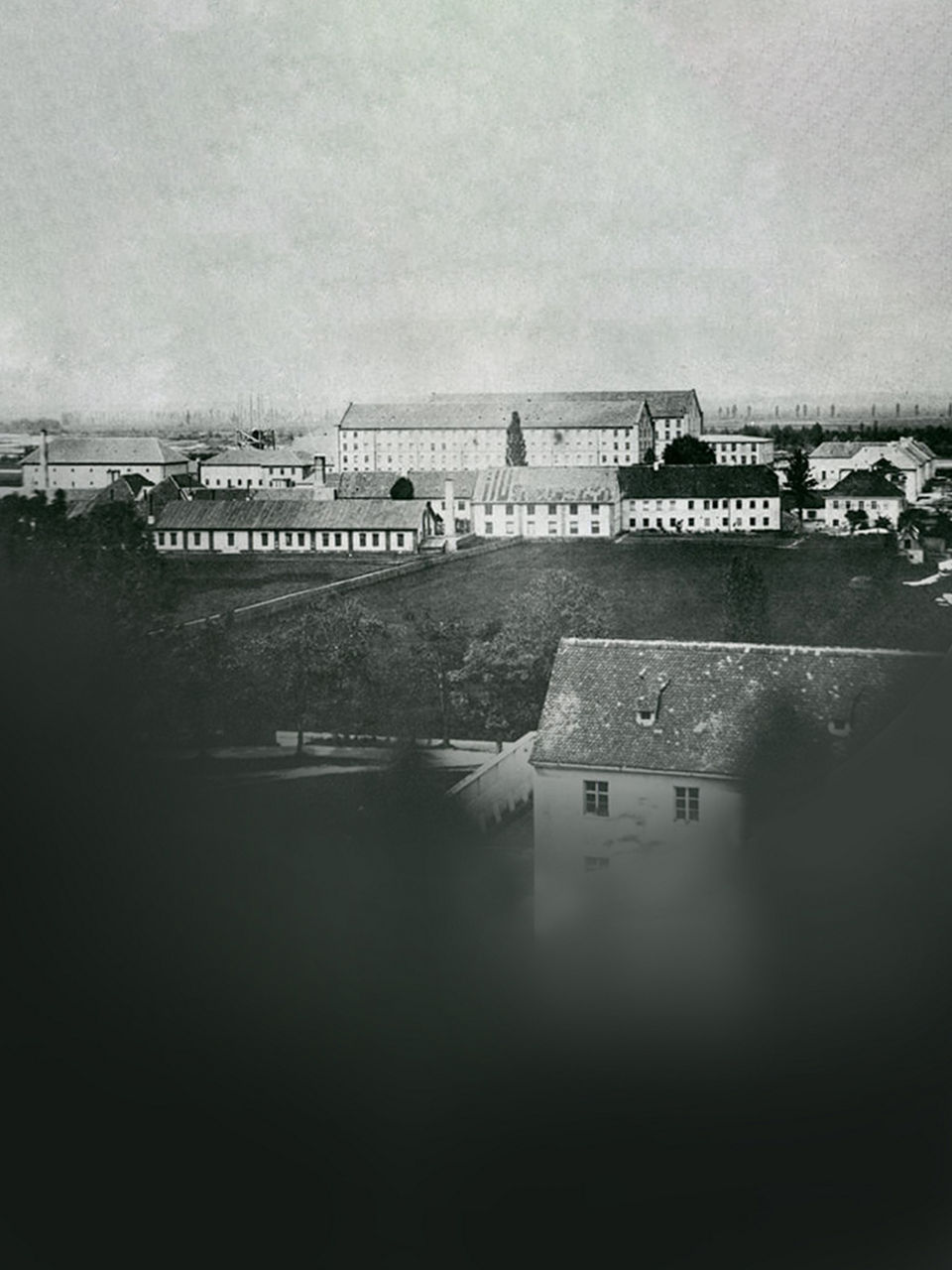 Aerial view of the Augsburg machine factory from 1859