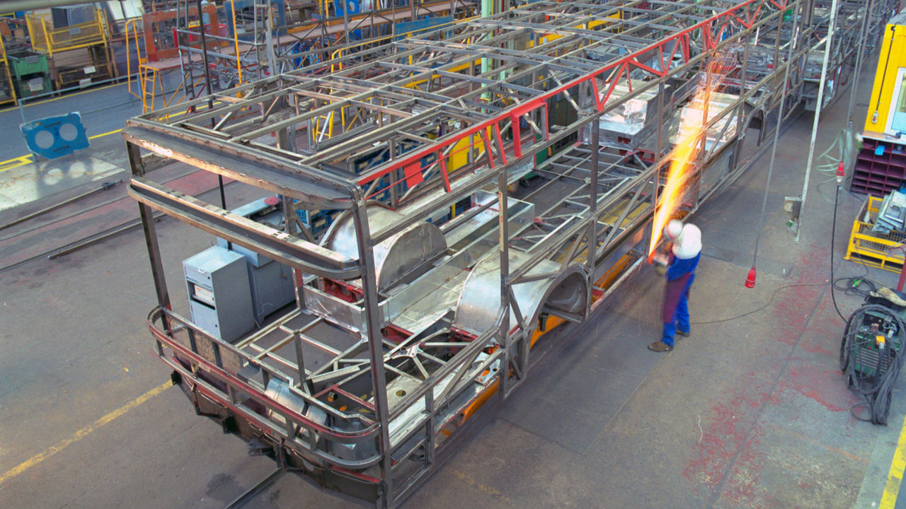 Bus production at the former Büssing plant