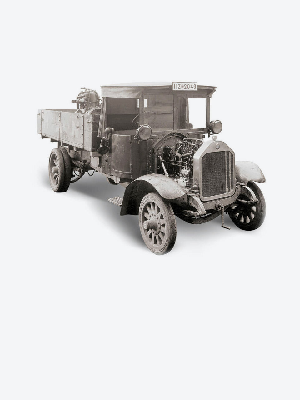 The first MAN truck with diesel direct injection, 1924.