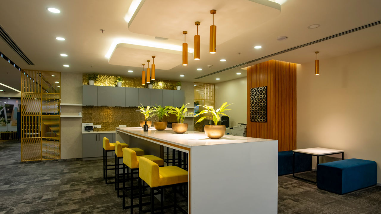 A stylish chef and dining area 