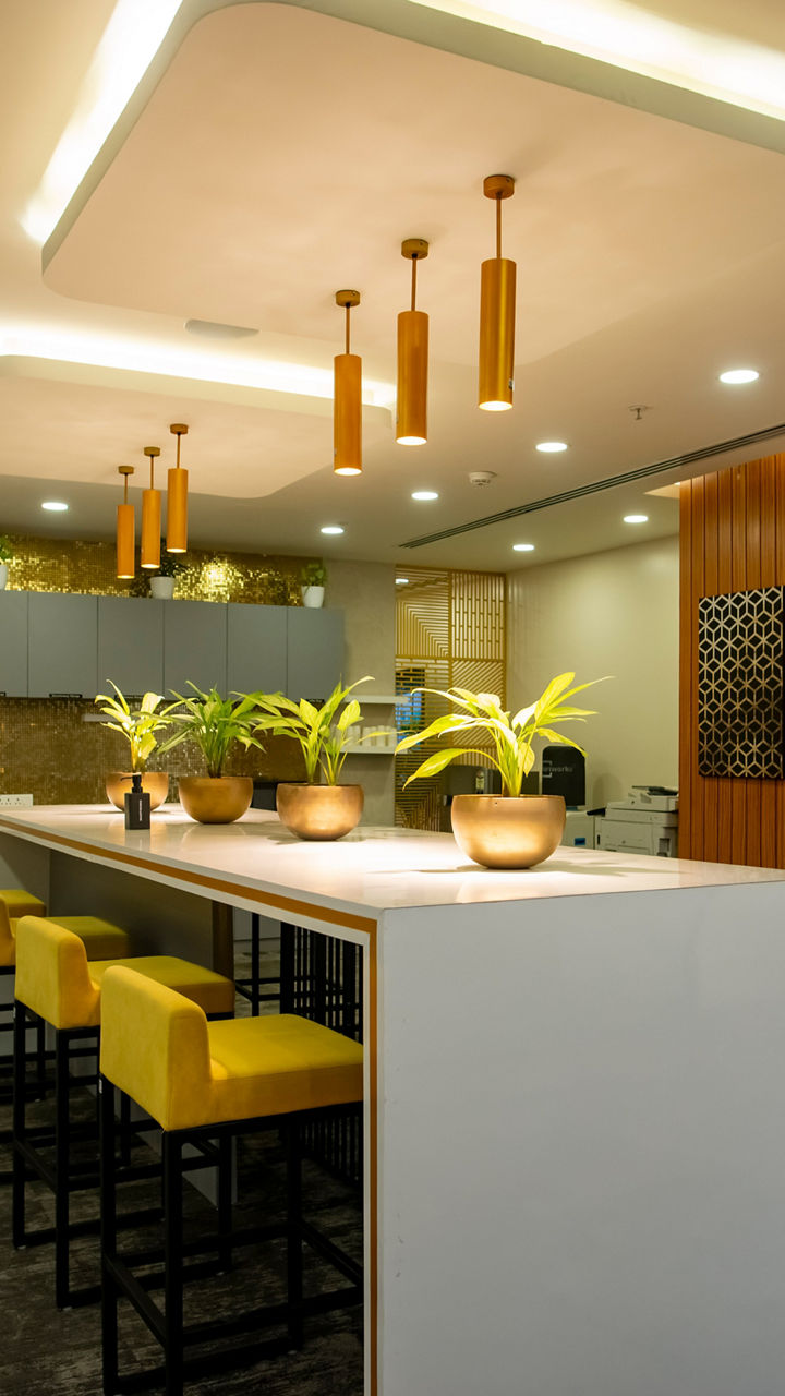 A stylish chef and dining area 