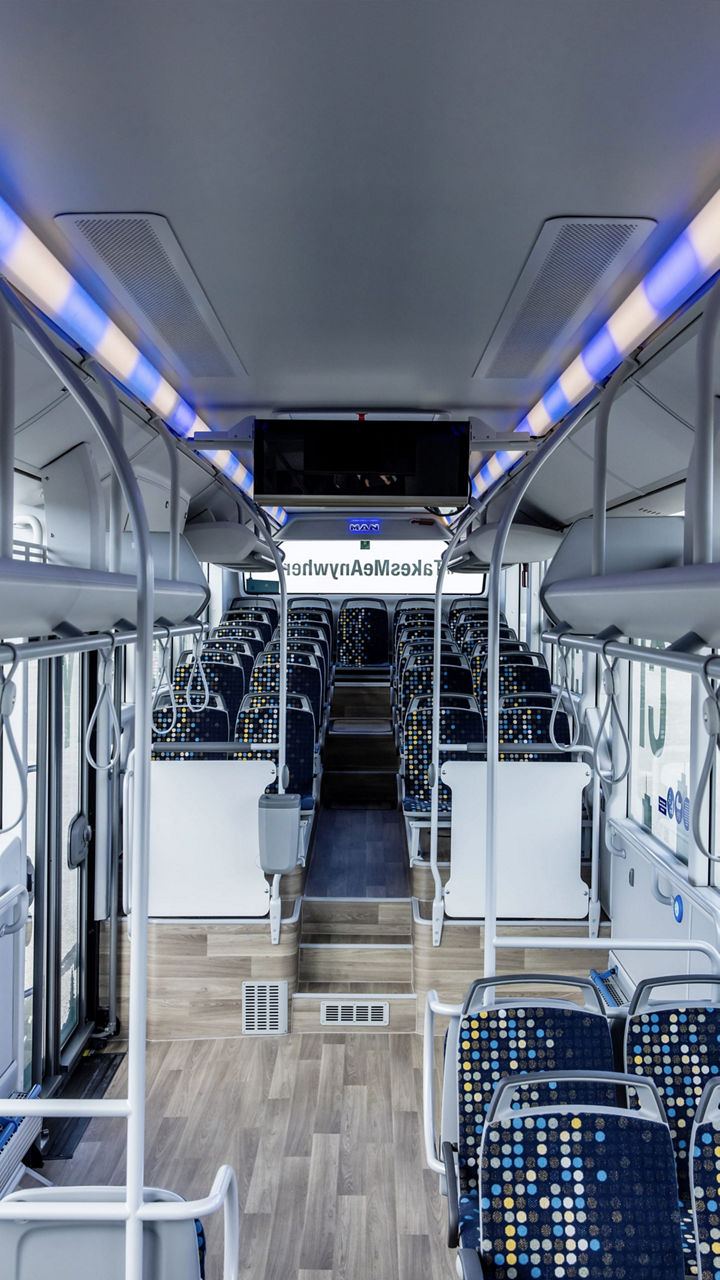 Die Ambientebeleuchtung im MAN Intercity LE.