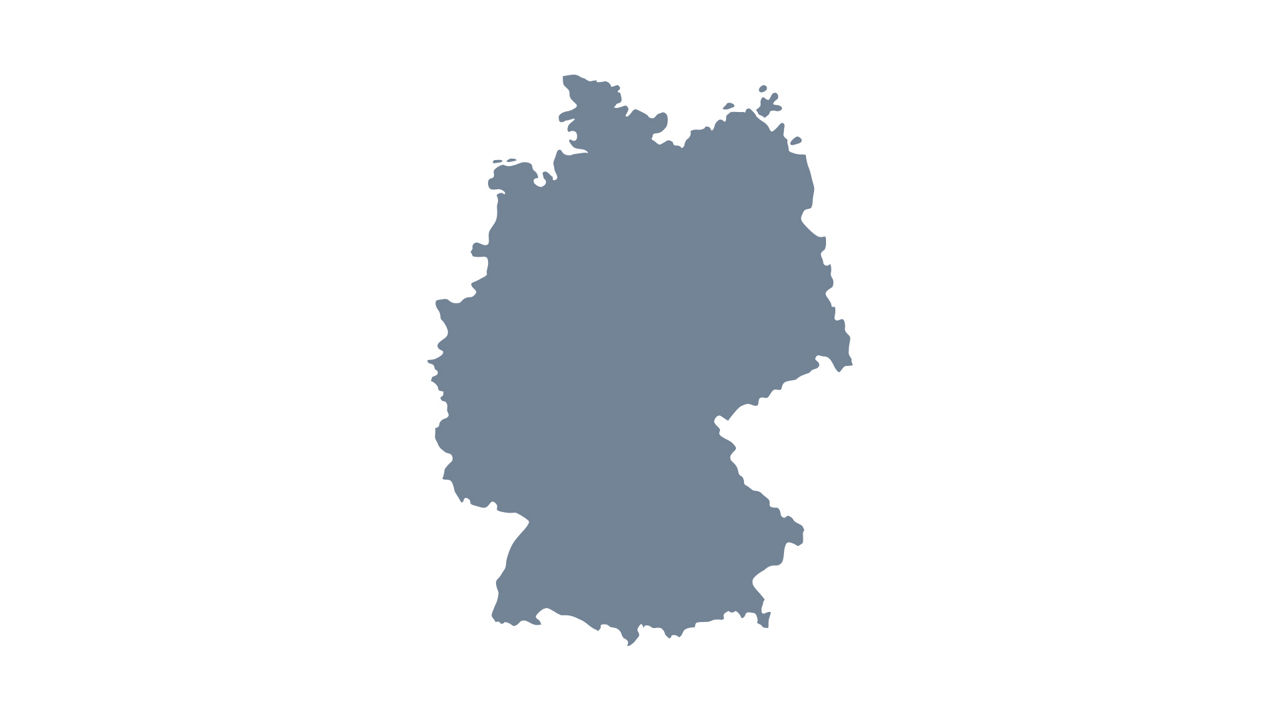 Bavaria is highlighted on a grey map of Europe.