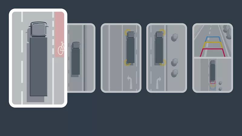 Přizpůsobení výhledu do okolí při manévrování.