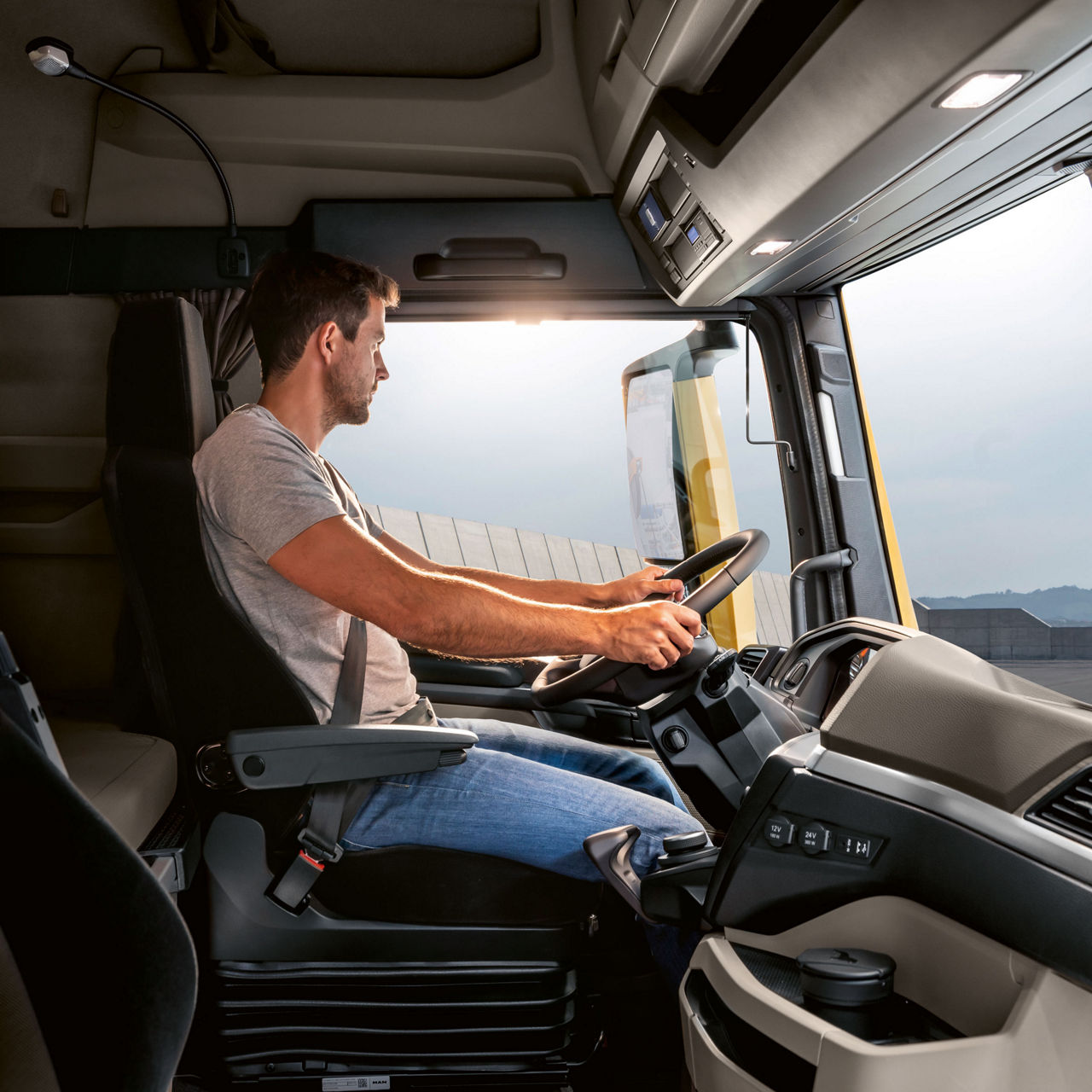 The MAN TGX provides an excellent driver fit on long-haul routes.