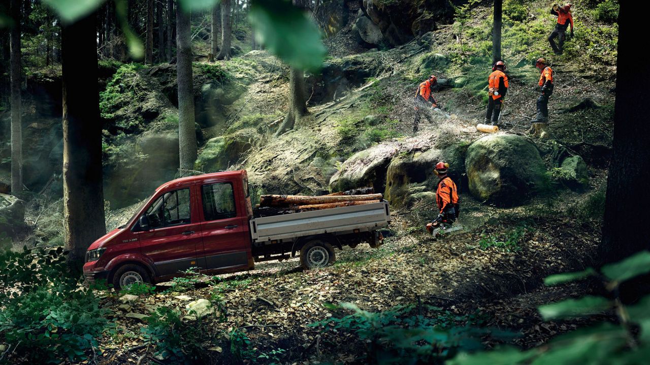 Metsäkuorma-autot: MAN TGE metsätalouskäytössä.