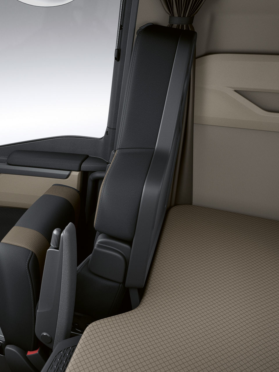 MAN Vario passasjersete med oppklappbar setepute