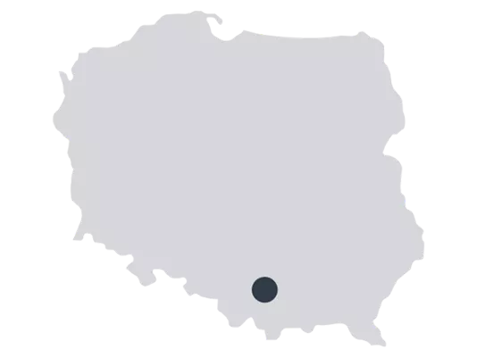 Eine Karte Polens, auf der Krakau eingezeichnet ist