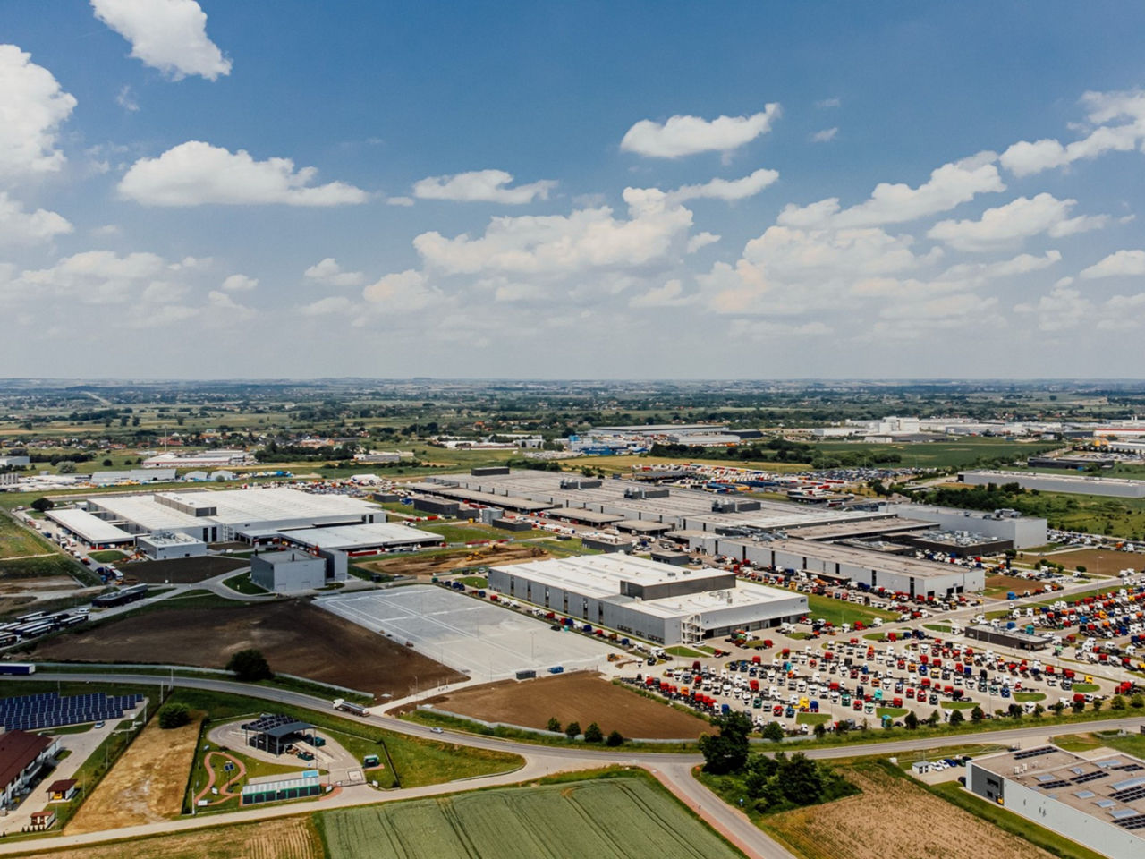 The MAN plant in Krakow from above