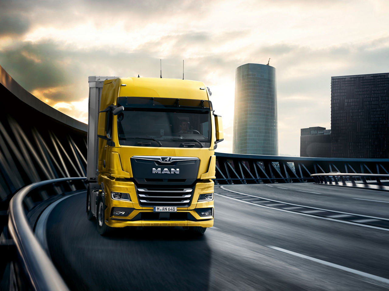 MAN TGX driving on the motorway