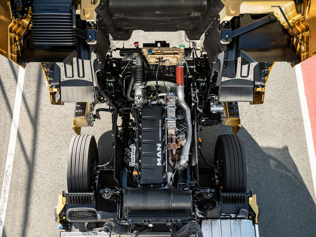 The driveline of a MAN truck