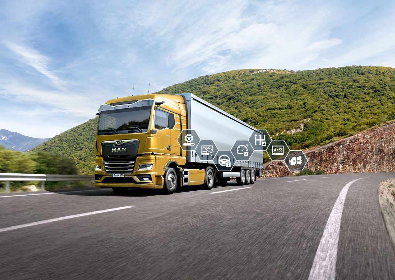 За допомогою MAN Now можна безпосередньо замовляти й завантажувати додаткові функції допомоги для MAN TGX через радіозв’язок.