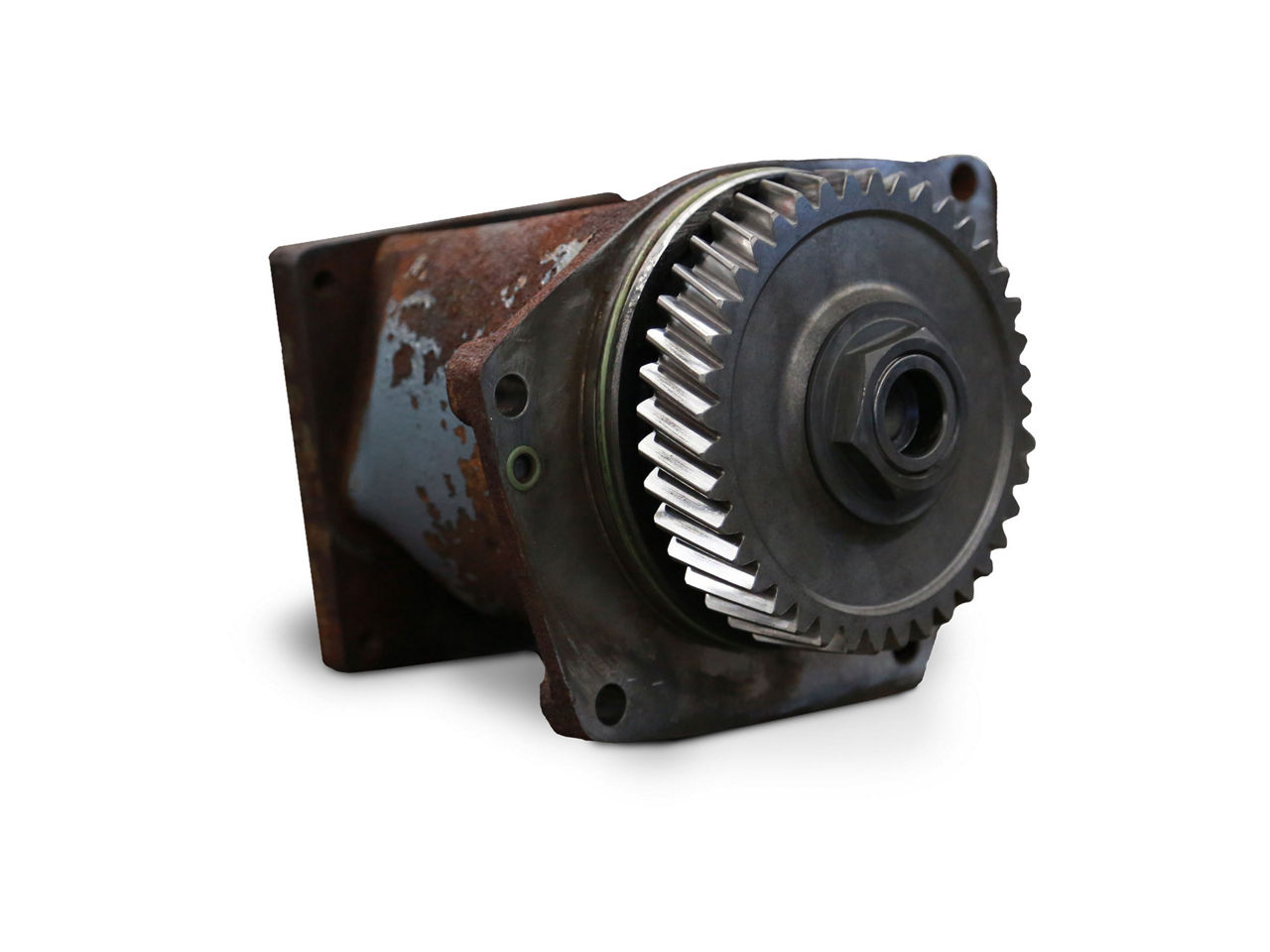 An old power take-off part in the as-delivered condition. 